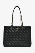 Pre-Loved Chanel™ 2022+ Black Caviar CC Logo Interlocking Timeless Shopper Tote