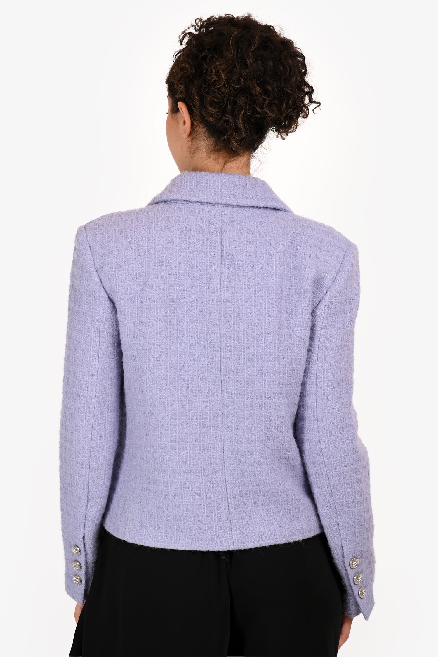 Pre-Loved Chanel™ 2021 Runway Purple Wool Double Breasted Blazer Size 38