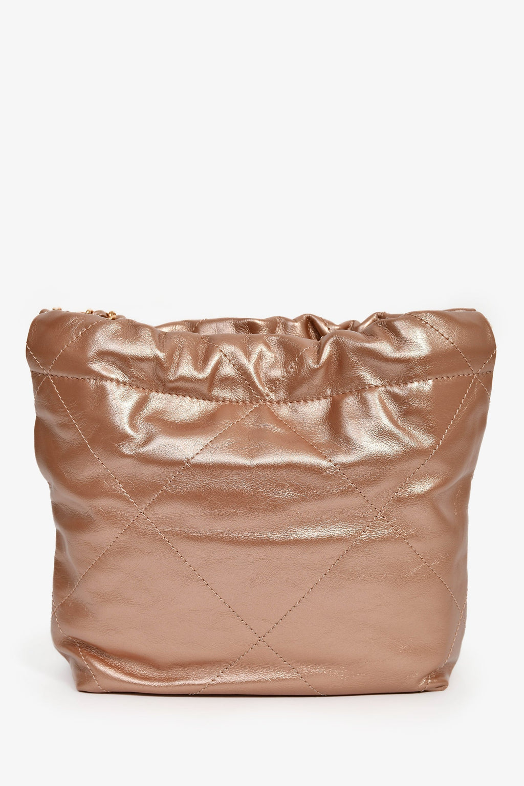 Pre-Loved Chanel™ 2021+ Rose Metallic Quilted Calfskin Mini Chanel 22 Hobo Bag