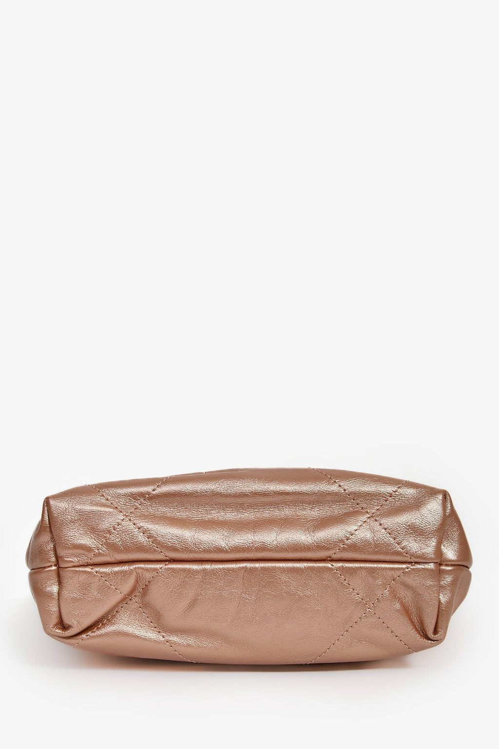 Pre-Loved Chanel™ 2021+ Rose Metallic Quilted Calfskin Mini Chanel 22 Hobo Bag