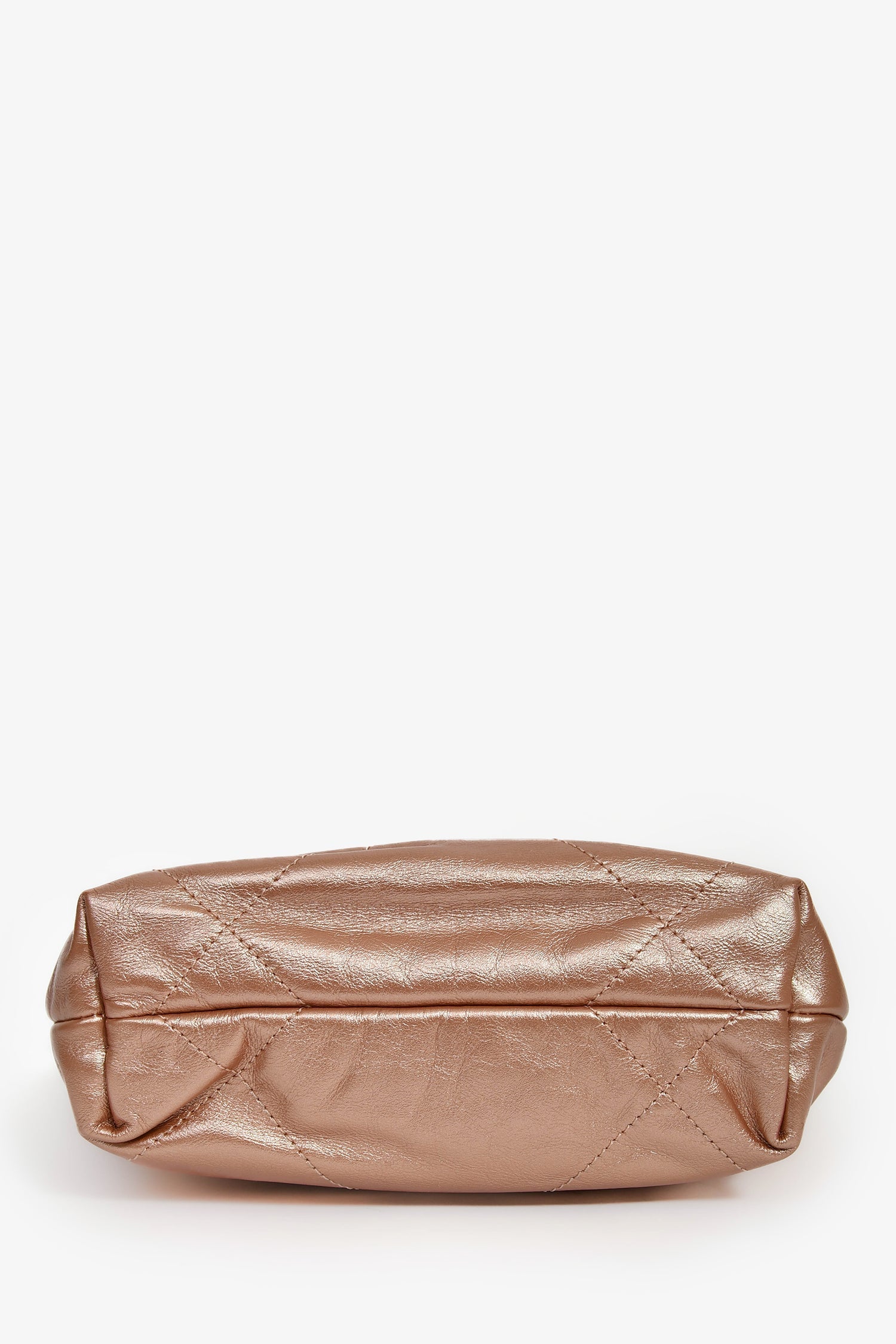 Pre-Loved Chanel™ 2021+ Rose Metallic Quilted Calfskin Mini Chanel 22 Hobo Bag