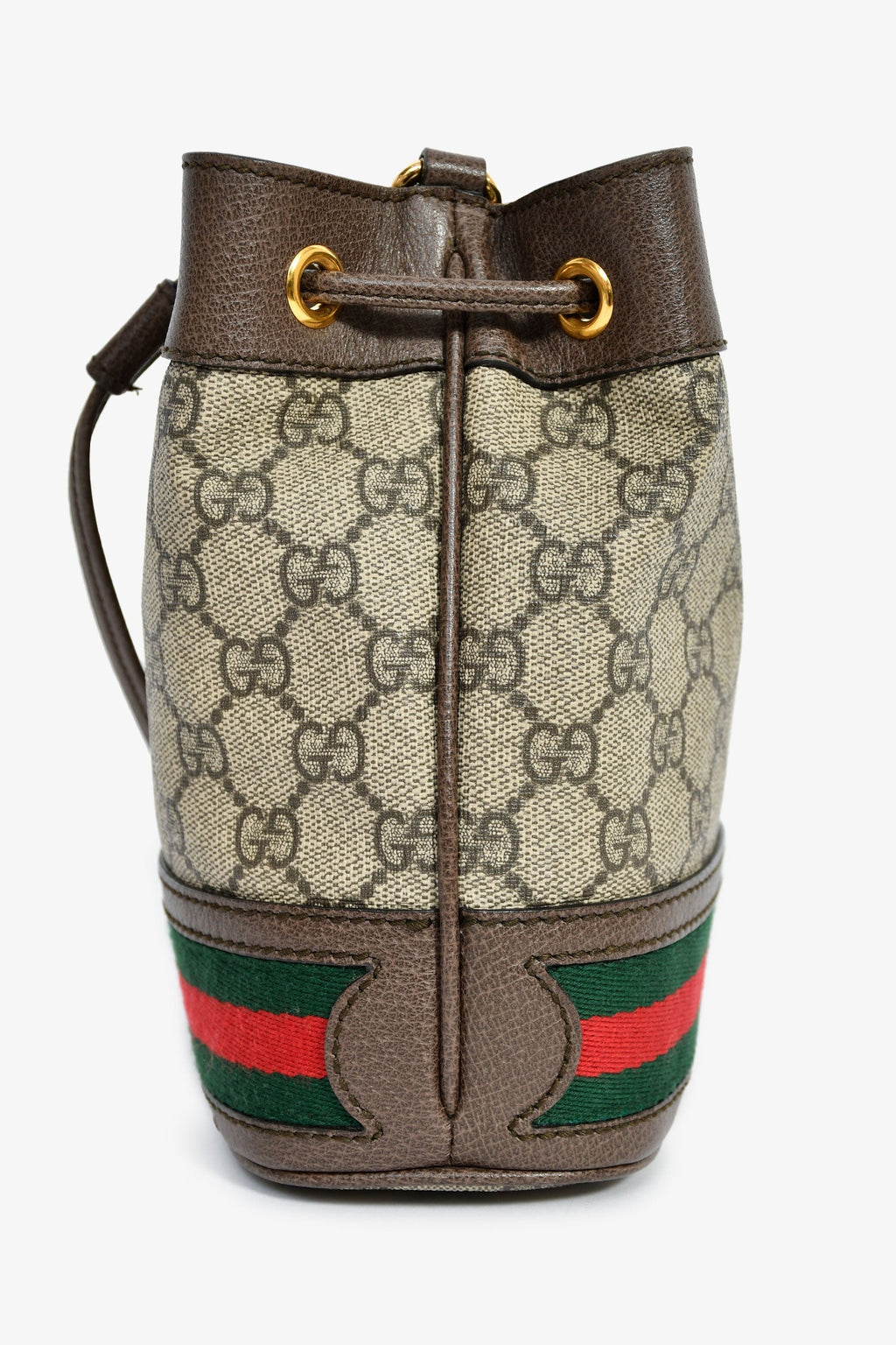 Gucci GG Supreme Web Leather Trim 'Ophidia' Bucket Bag