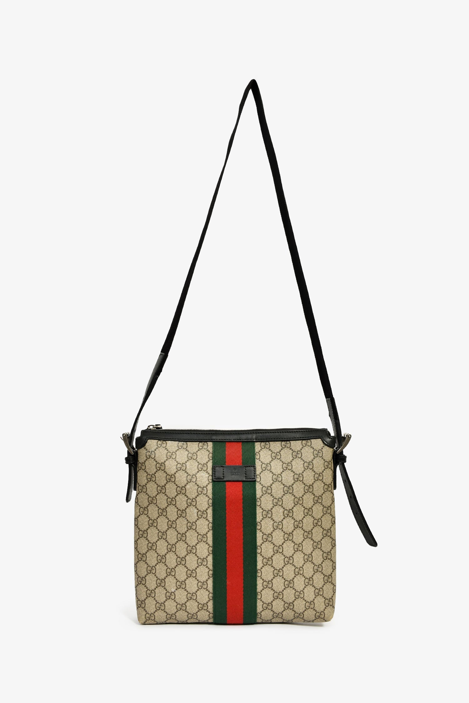 Gucci Brown/Black Canvas/Leather GG Supreme Messenger Bag