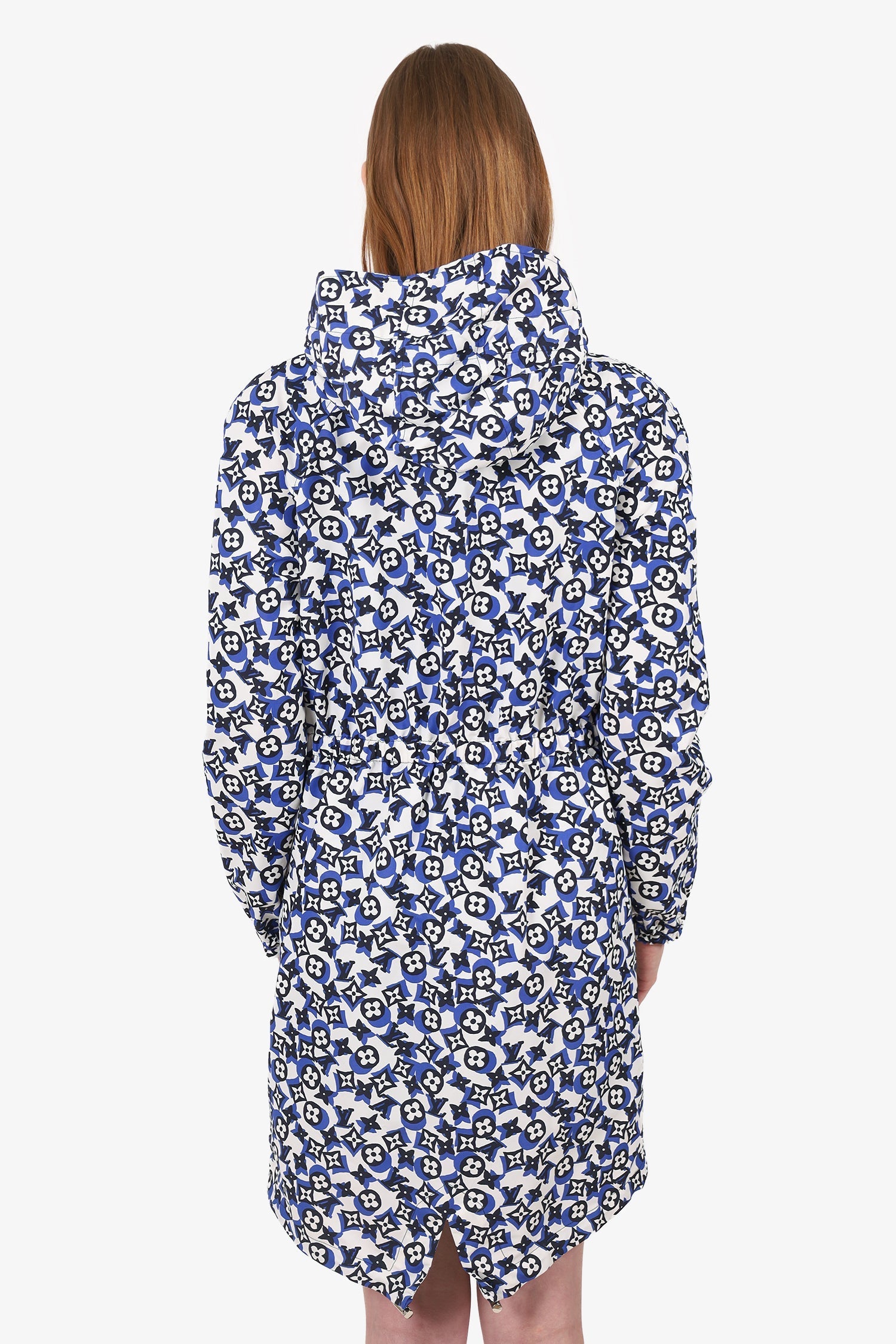 Louis Vuitton White/Blue Logo Rain Jacket Size 36