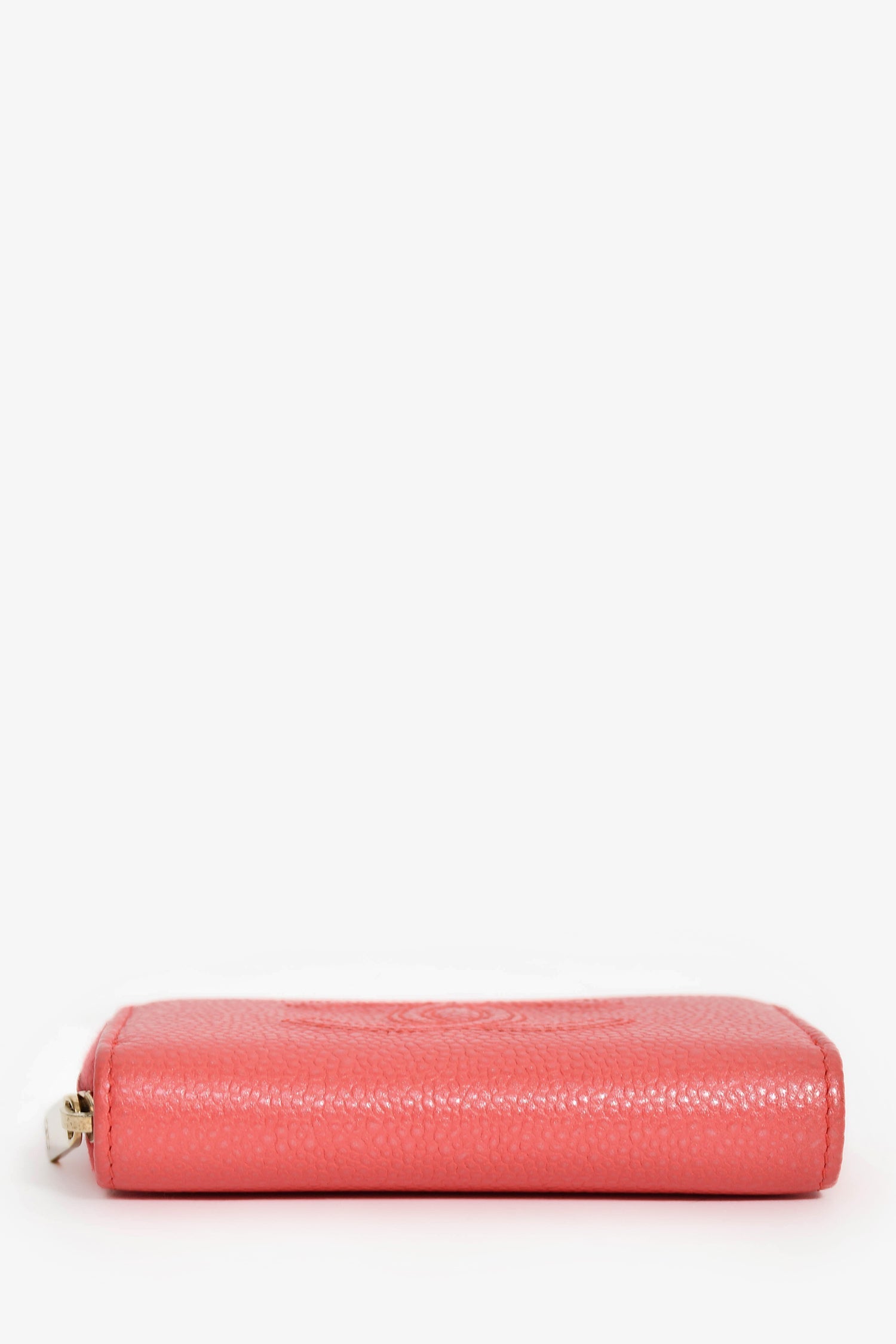 Pre-Loved Chanel™ 2018-19 Pink Caviar Leather Zip Coin Pouch