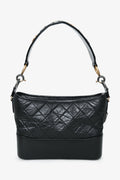 Pre-Loved Chanel™ 2019-20 Black Leather Medium Gabrielle Crossbody Bag with Logo Strap