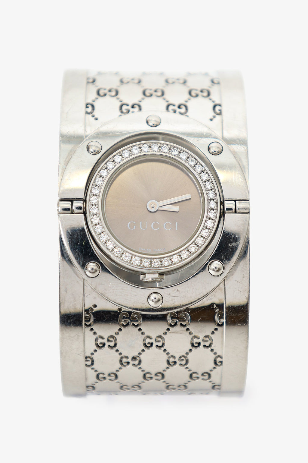 Gucci Stainless Steel/Diamond 'GG' Twirl Watch