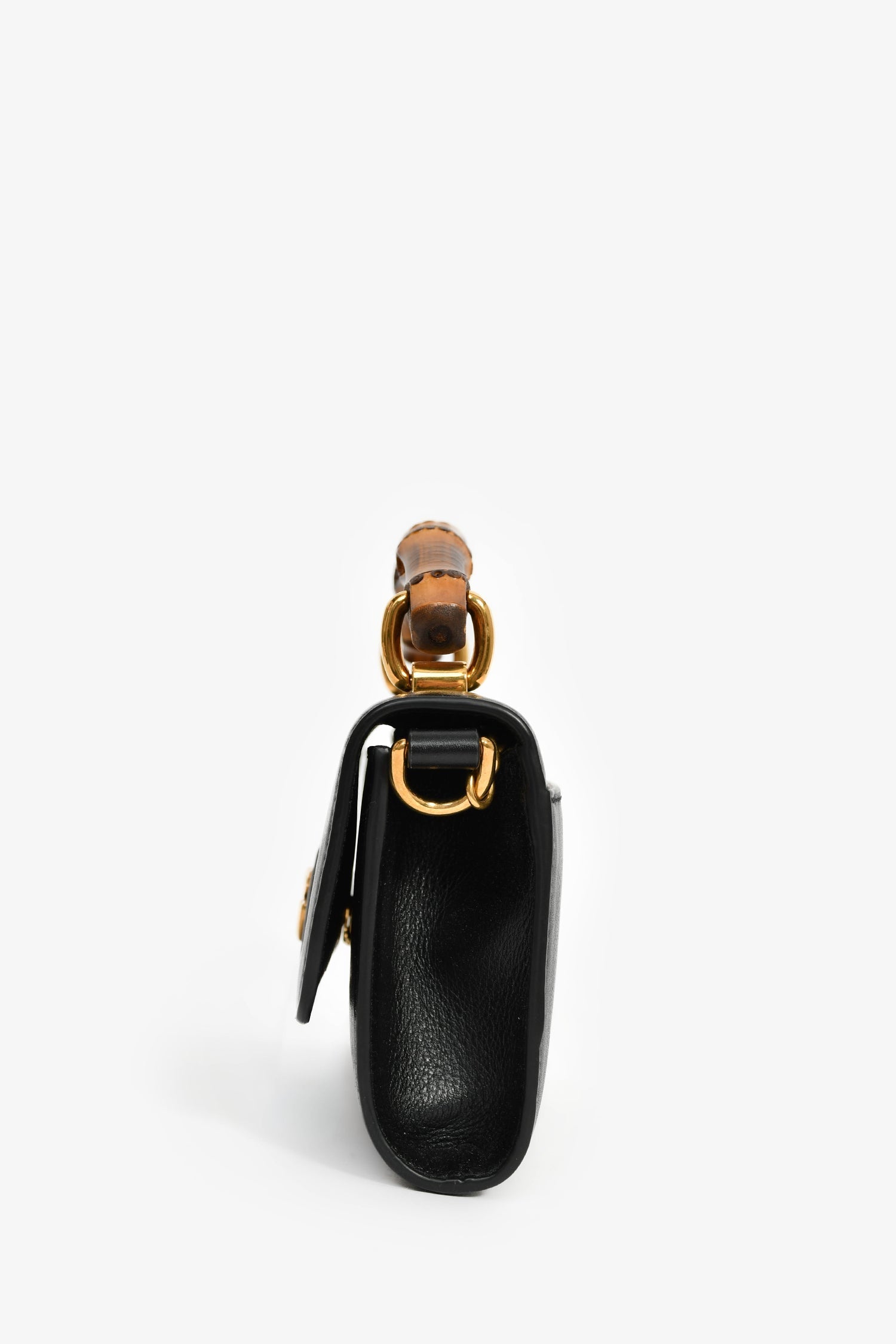 Gucci Black Leather Diana Mini Top Handle with Chain