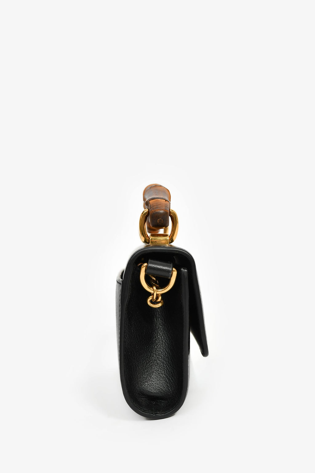 Gucci Black Leather Diana Mini Top Handle with Chain