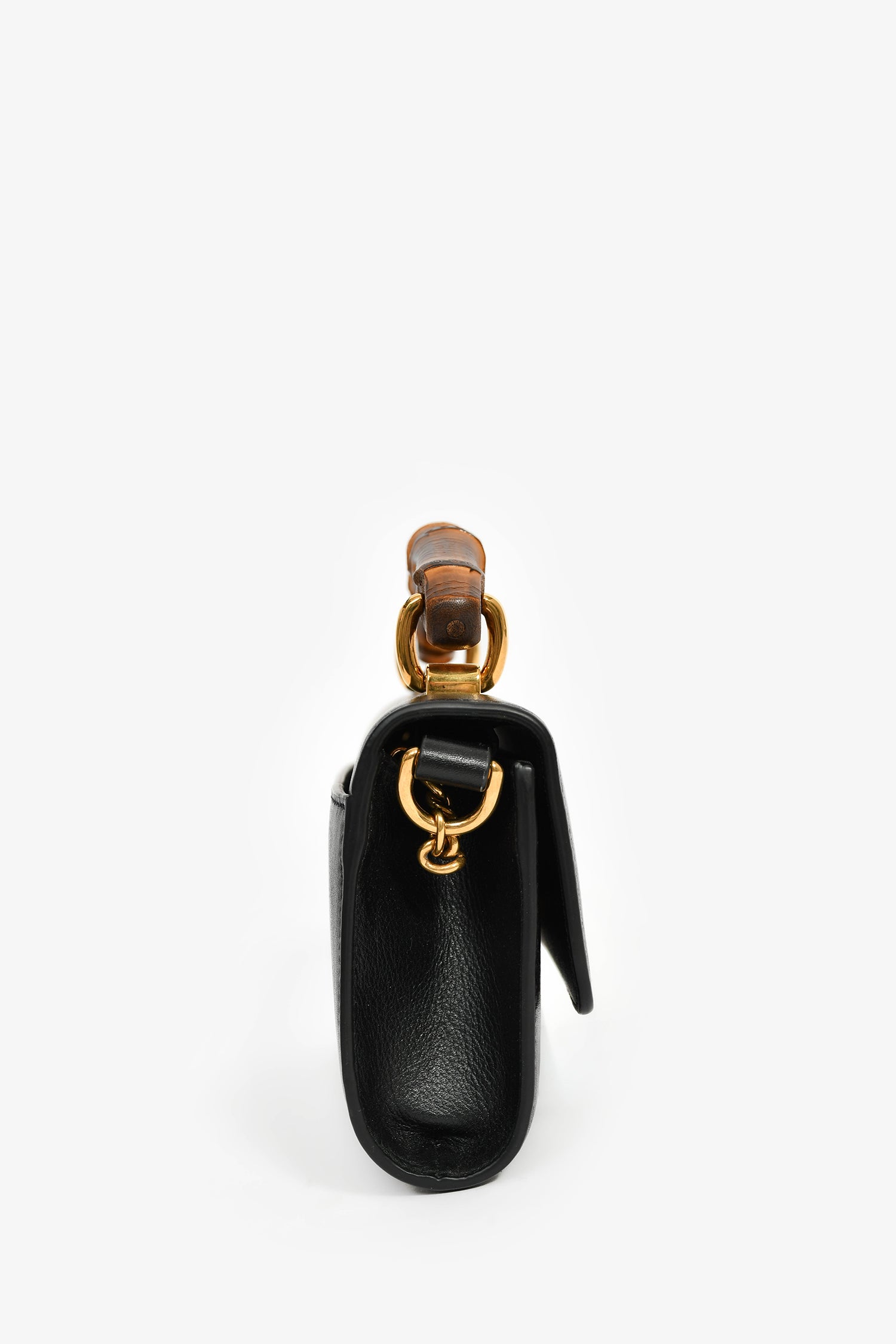 Gucci Black Leather Diana Mini Top Handle with Chain
