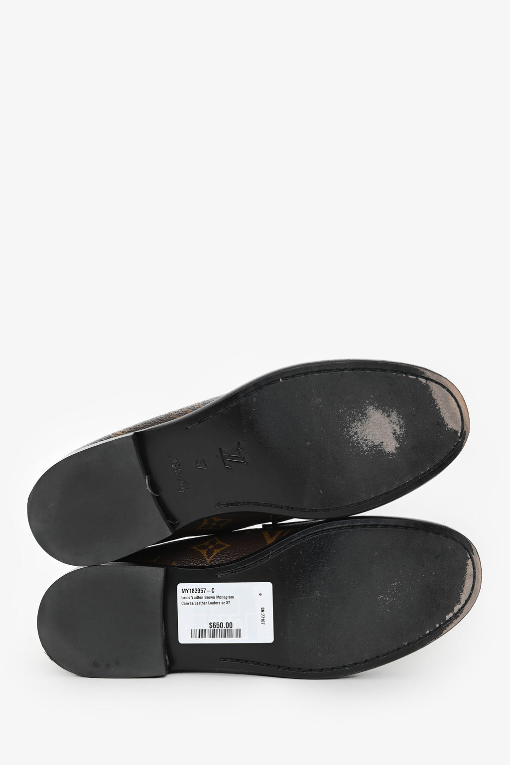 Louis Vuitton Monogram Canvas/Leather Loafers Size 37
