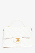 Pre-Loved Chanel™ 2025 White Lambskin Mini Rectangle Top Handle