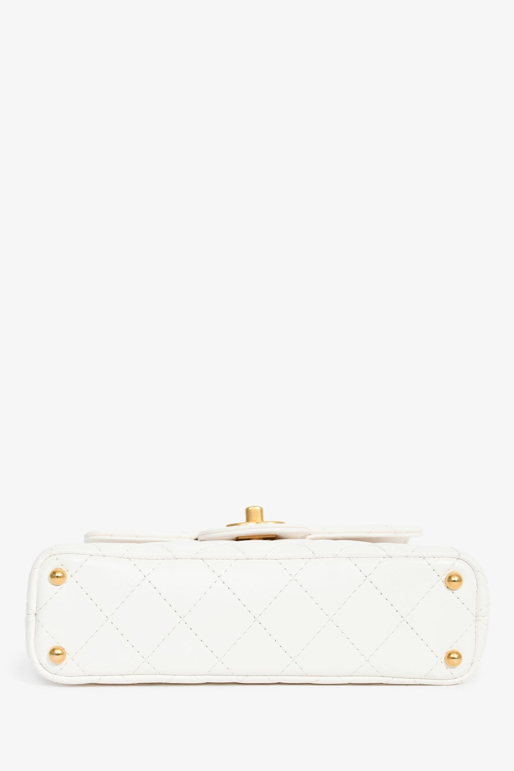 Pre-Loved Chanel™ 2025 White Lambskin Mini Rectangle Top Handle