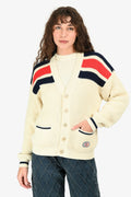 Gucci Cream GG Interlocking Logo V-Neck igan Size XS