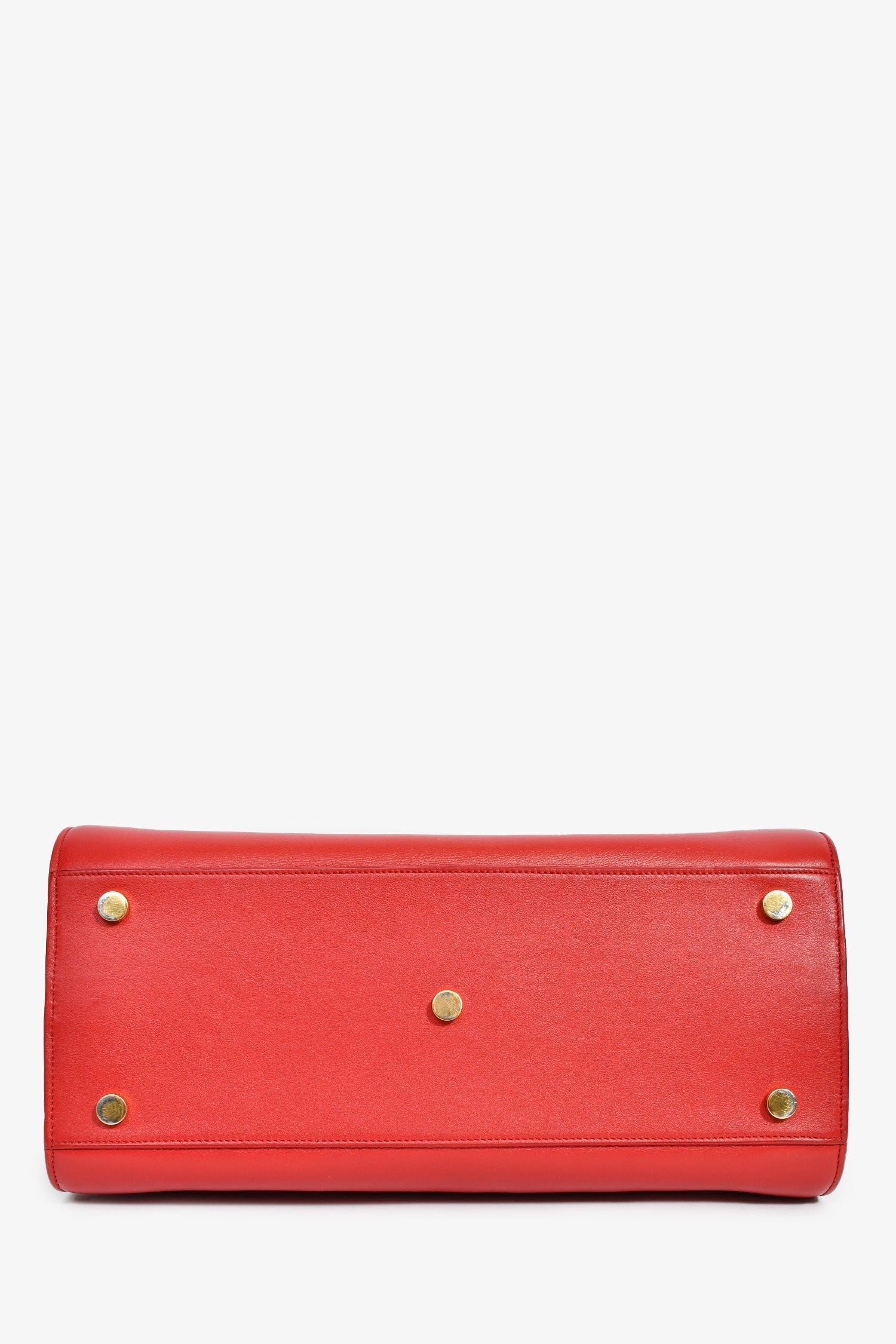 Saint Laurent Red Leather Small Sac De Jour with Strap