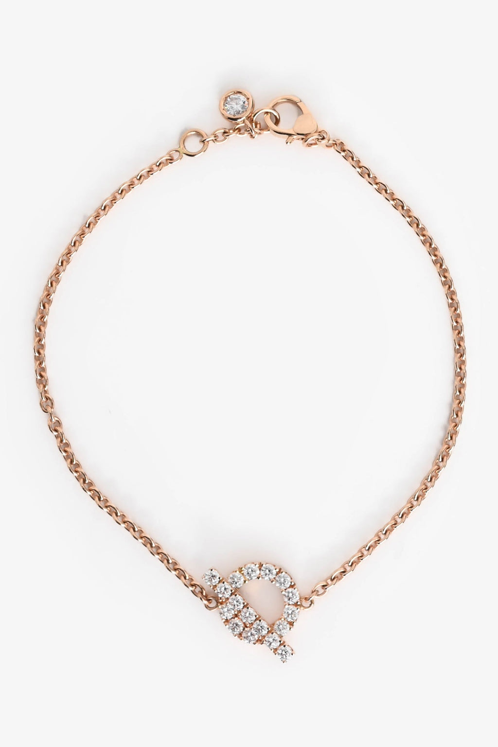 Hermès 18K Rose Gold Diamond Set Finesse Bracelet Size LG
