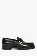 Hermès Black Leather Faubourg H Loafers Size 36