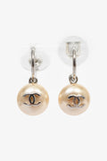 Pre-Loved Chanel™ 2000 Silver Toned Faux Pearl Drop Earrings