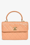 Pre-Loved Chanel™ 2017 Tan Lambskin Leather Small 'Trendy' Bag
