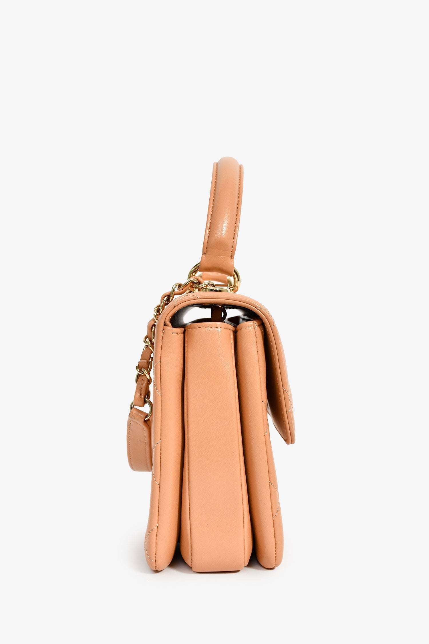 Pre-Loved Chanel™ 2017 Tan Lambskin Leather Small 'Trendy' Bag