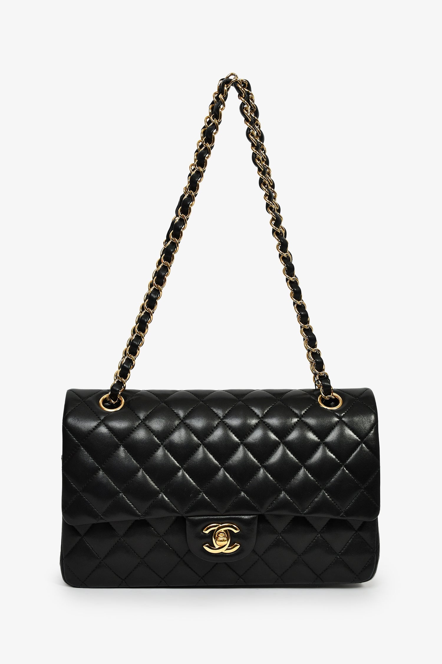 Pre-Loved Chanel™ 2012 Black Lambskin Medium Double Flap
