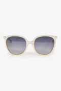 Gucci White Round-Frame Sunglasses with Chain