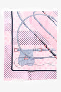 Hermès Pink/Light Blue Silk 'Clic Clac' Shawl 140