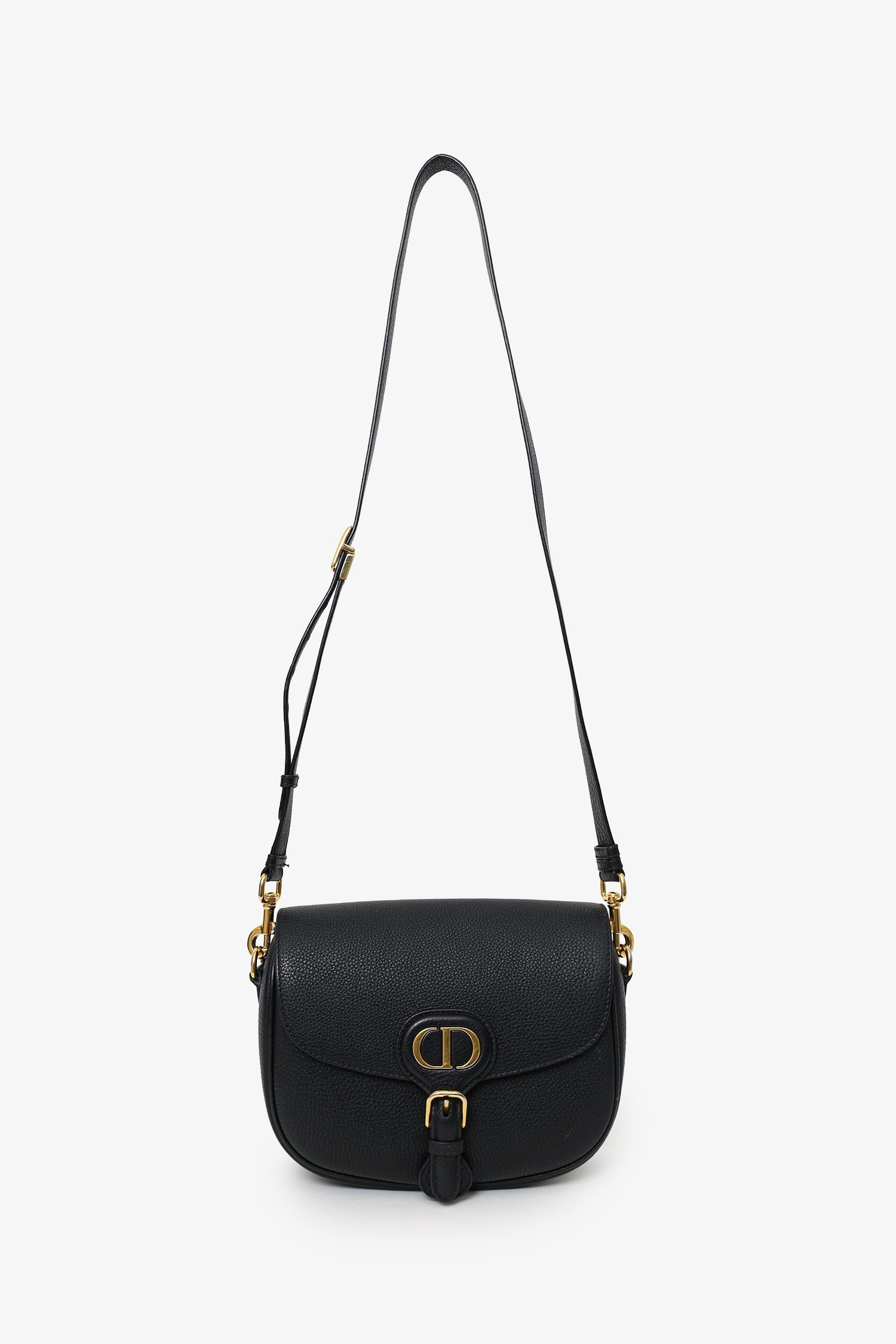 Christian Dior Black Leather Medium Bobby Bag