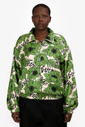 Gucci Green/Cream Silk Floral Bomber Jacket Size 54 Mens