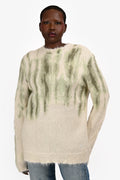 Louis Vuitton Cream/Green Mohair Patterned Sweater Size L Mens