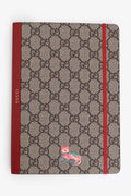 Gucci Brown/Red Coated Canvas GG Notebook