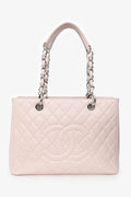 Pre-Loved Chanel™ 2013/2014 Pink Caviar Leather CC Grand Shopping Tote