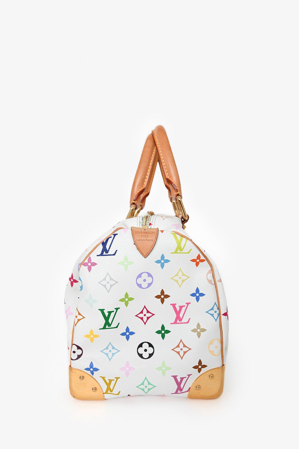 Louis Vuitton 2010 White Multicoloured Canvas Monogram Speedy 30