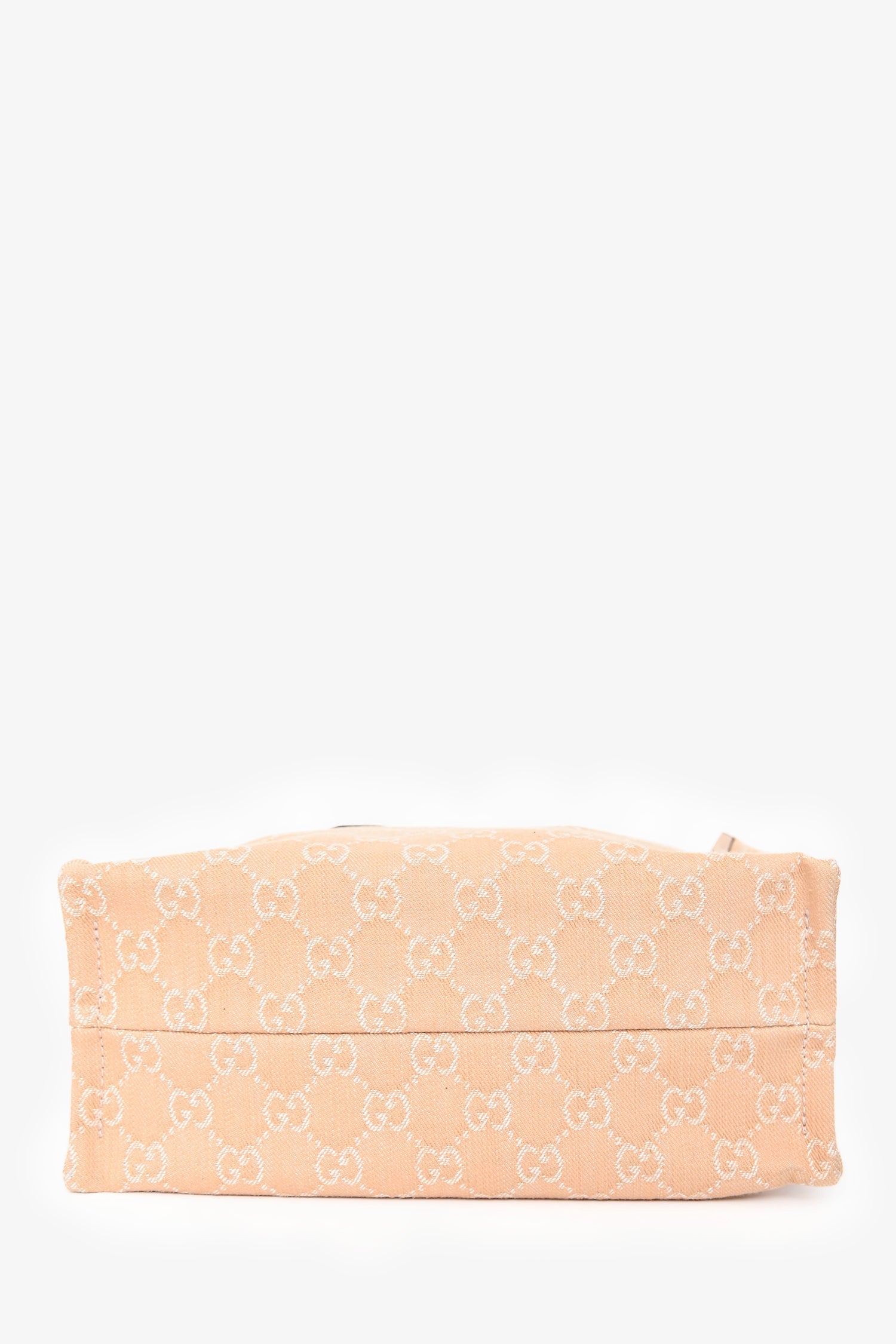 Gucci Beige Monogram Denim Ophidia Medium Shopper Tote with Strap + Pouch