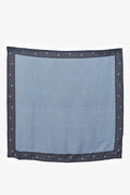 Gucci Blue Printed Silk Pocket Square