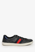 Gucci Grey Canvas GG Supreme Web Snake Embossed Detail 'Ace' Sneakers Size 8.5 Mens
