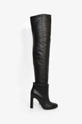 Hermès Black Nappa Leather 'Johanna' Knee High Boots Size 37