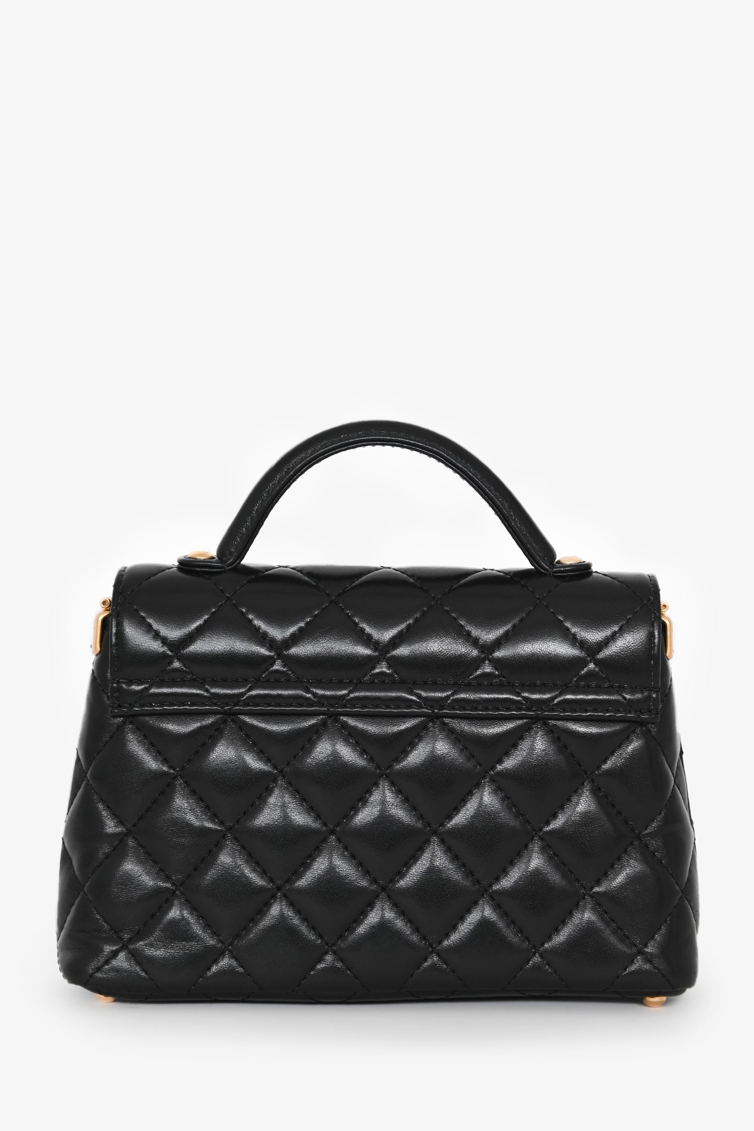 Pre-Loved Chanel™ 2025 Black Lambskin Mini Top Handle Chain Bag