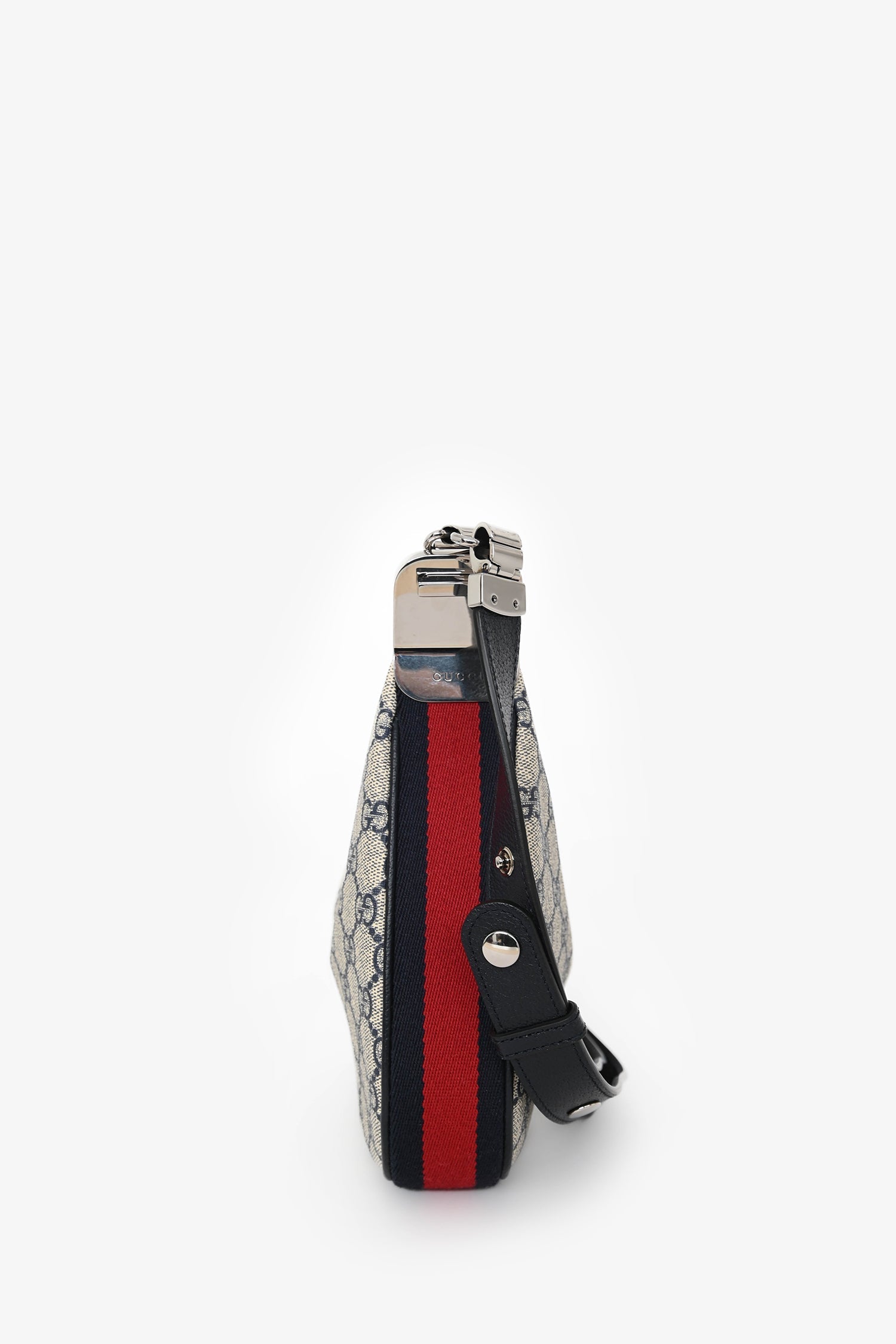 Gucci Blue Canvas/Leather GG 'Attache' Small Bag with Strap