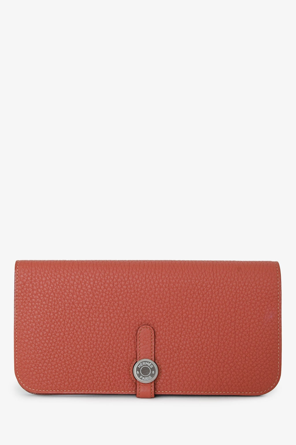 Hermès 2014 Terra Cotta Clemence Leather Dogon Wallet