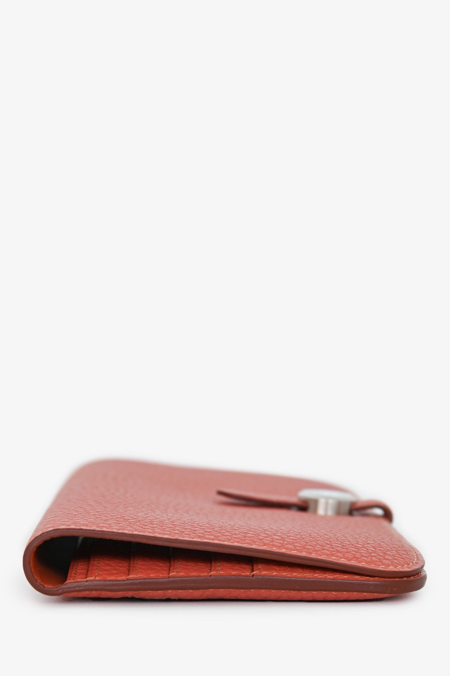 Hermès 2014 Terra Cotta Clemence Leather Dogon Wallet
