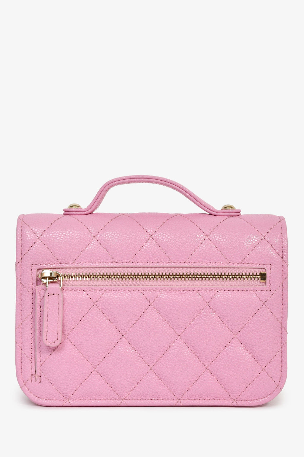 Pre-Loved Chanel™ 2022+ Lilac Caviar Leather Business Affinity Clutch On Chain