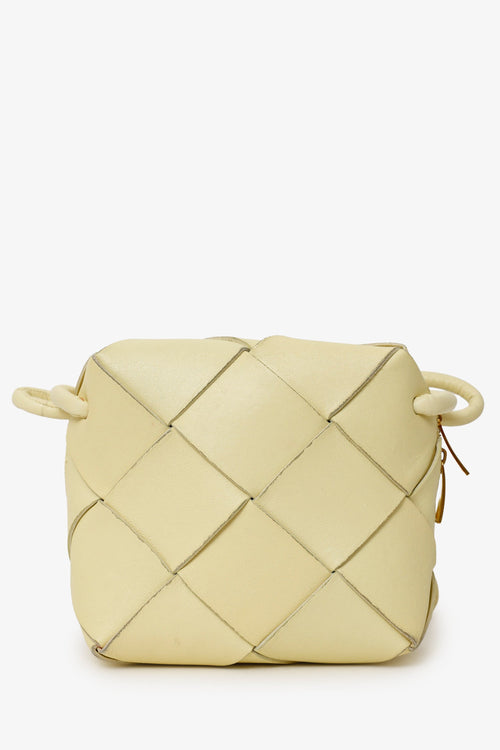 Bottega Veneta Pale Yellow Cassette Camera Crossbody