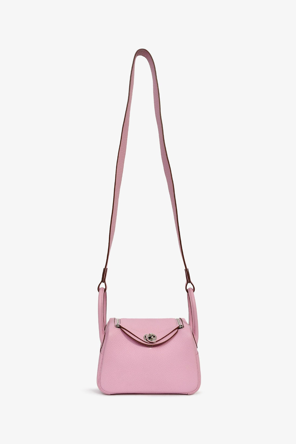 Hermès 2022 Mauve Sylvestre Clemence Leather Mini Lindy