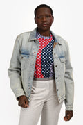 Gucci Blue Denim/GG Jacquard Reversible Jacket Size 46 Mens