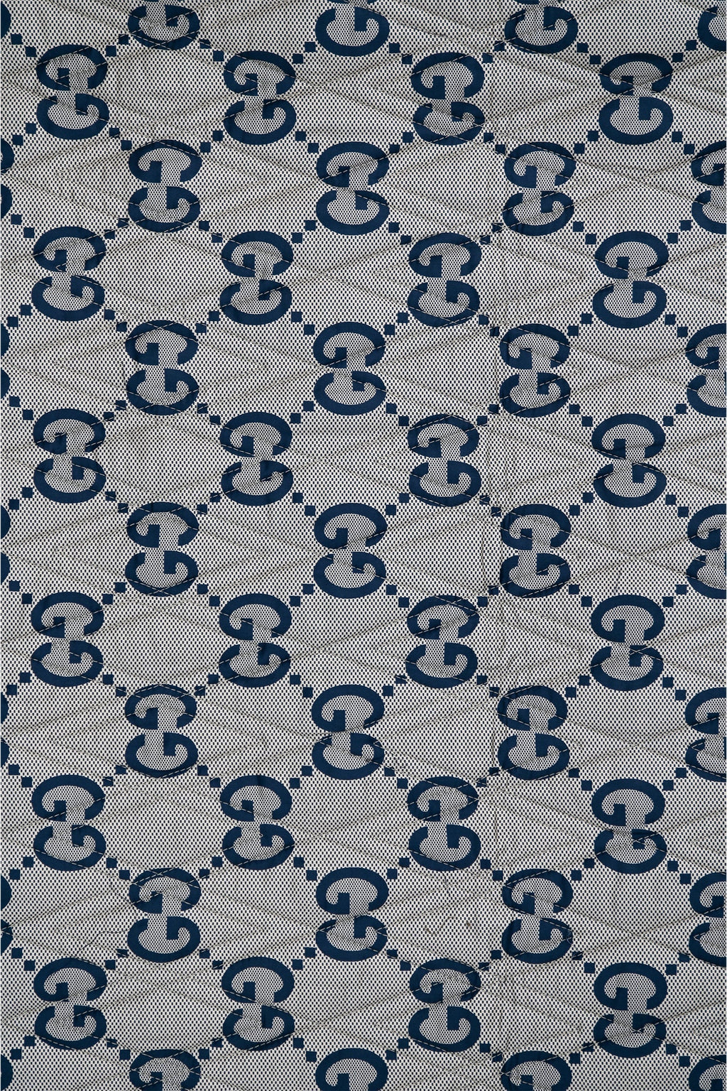 Gucci Beige/Blue Double-Sided GG Quilted Cotton Blanket