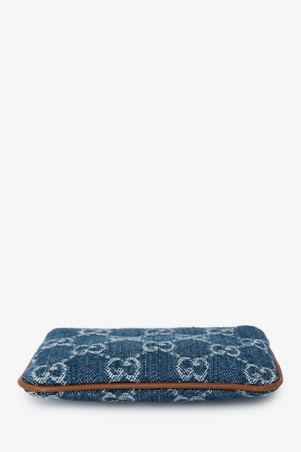 Gucci Blue/Brown Denim/Leather Trim GG Coin Pouch
