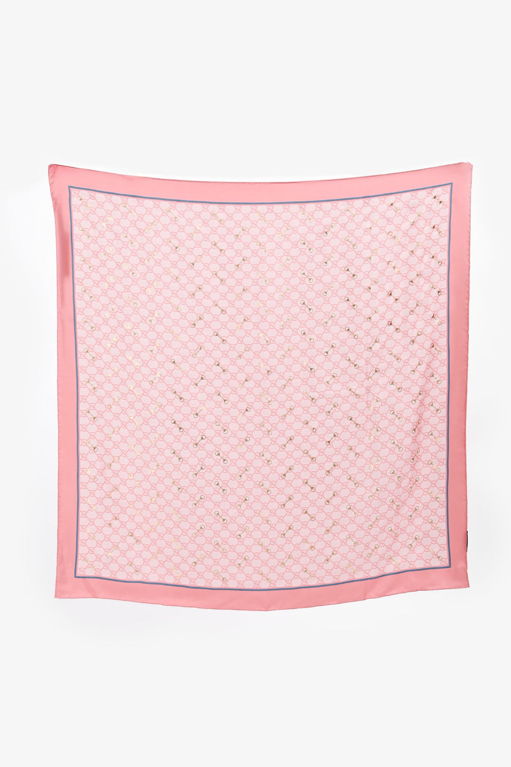 Gucci Pink/Gold Silk Monogram Scarf