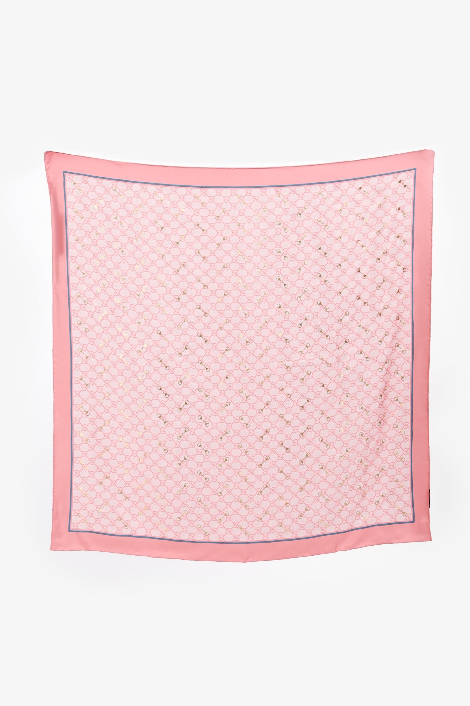 Gucci Pink/Gold Silk Monogram Scarf