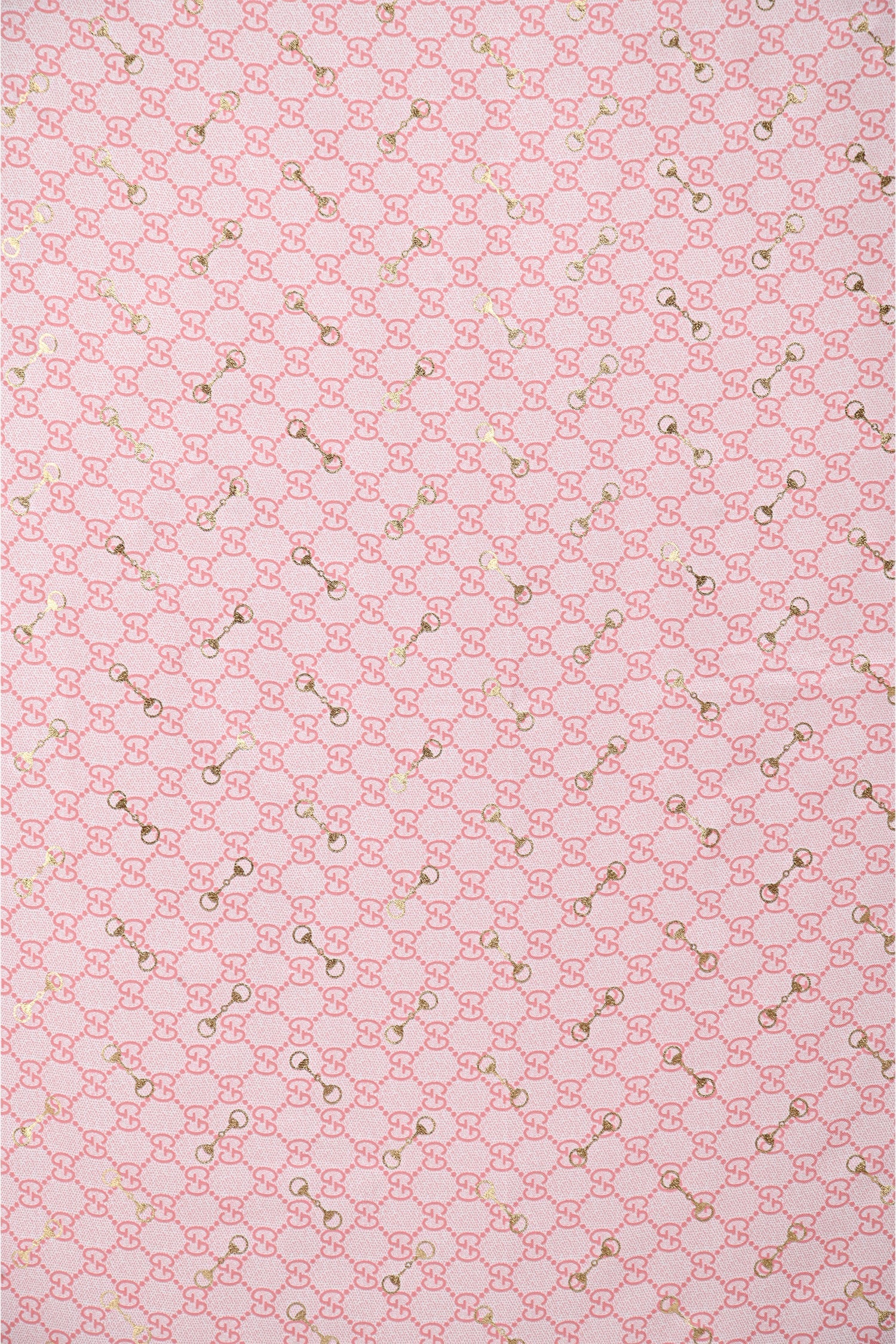 Gucci Pink/Gold Silk Monogram Scarf